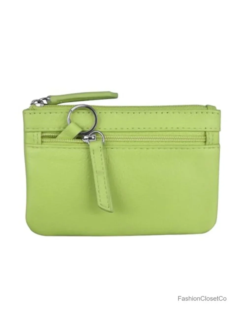 Genuine Leather Mini Coin Purse with Key Ring and RFID Protection
